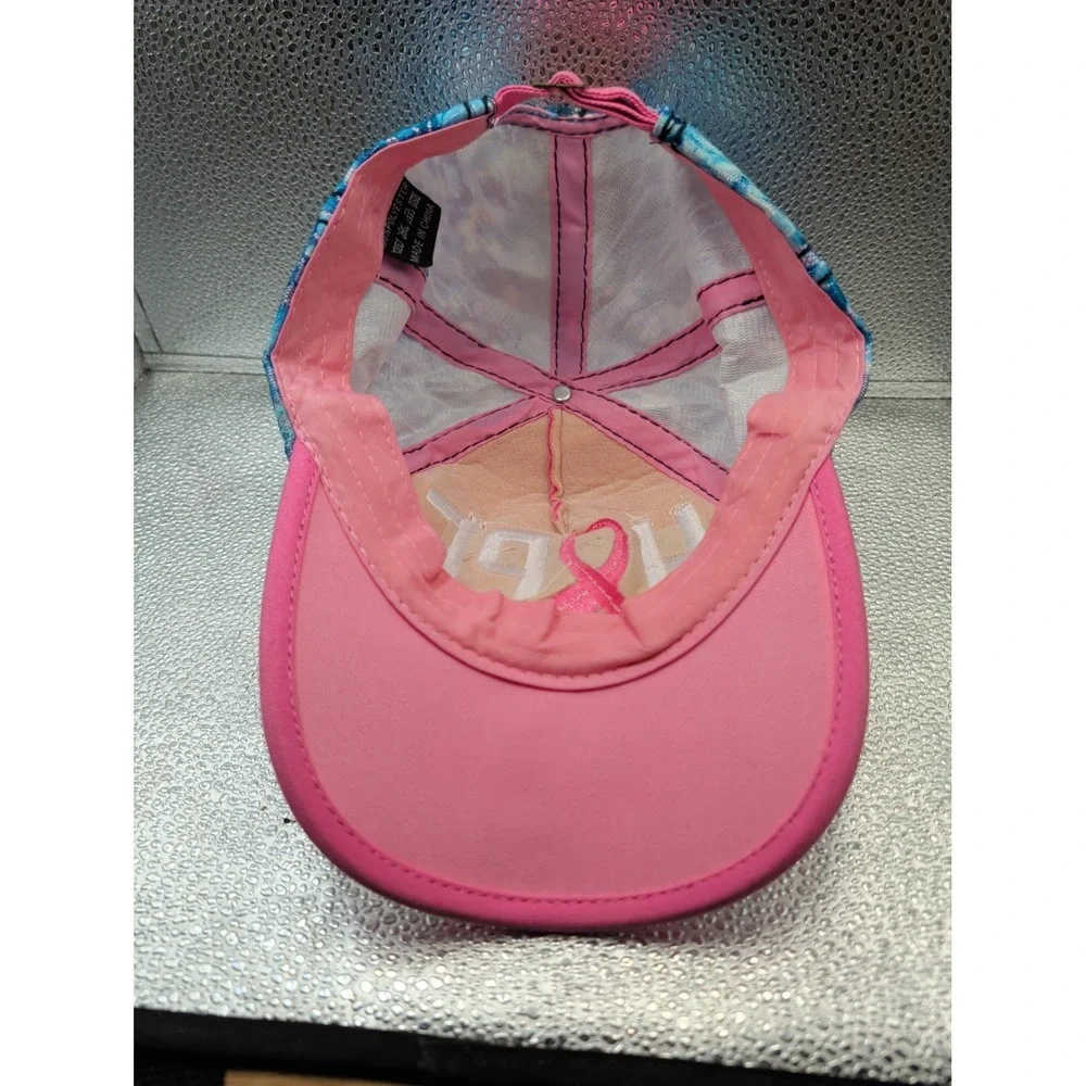 Bling Studded Cotton Denim Cap Breast Cancer Hope Pink Ribbon